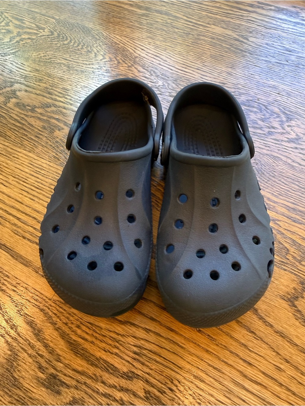 CROCS Kids Black Slip-On Clogs with Vent Holes - Dark Navy Blue